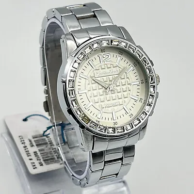 NEW Men's MONTRES CARLO Silver Tone Crystal Accent Luxury Style Watch 40mm • $15.99