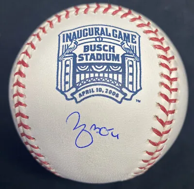 Yadier Molina Signed Busch Stadium Inaugural Game Logo Baseball JSA Witness • $1249.99