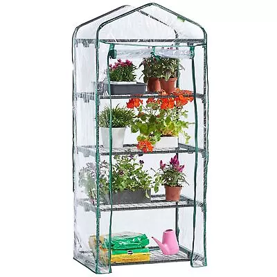 4 Tier Mini Greenhouse Outdoor Garden Planting Small Pvc Growhouse With Shelves • £21.90