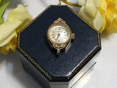 Lovely Vintage 9ct Rose Gold Top Marcasite Ladies Watch Tasman Swiss Made • $99