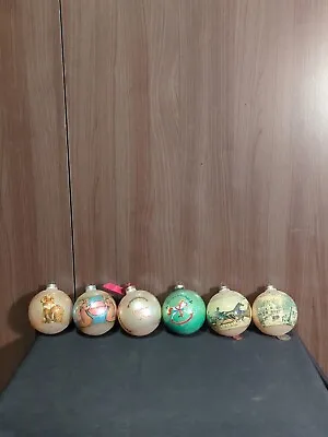 Vintage Lot Of 6 Glass Ball Christmas Tree Ornaments • $8