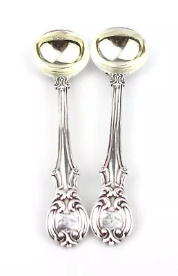 Pair Of Antique Sterling Silver Salt Spoons Gilt Bowls Early Victorian 1838 • £69.99