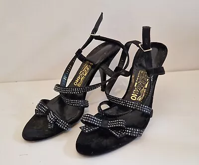 Salvatore Ferragamo Ladies  Velvet Diamonte Shoes Size 40 • £15