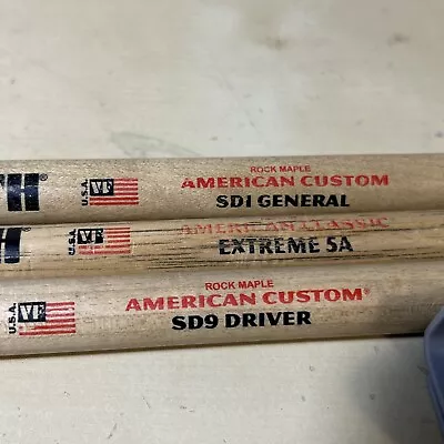 Vic Firth 3 American Custom Drumsticks SDI 5A SD9. No Pairs • $10.95