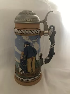 1981 Norman Rockwell”looking Out To Sea  Limited Edition Beer Stein Krug # 6.248 • $26