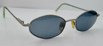 Vintage Halston Gray Oval Metal Sunglasses Italy FRAMES ONLY • $33