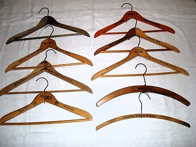 Vintage Lot Of 9 Wooden Wood Advertising Hangers Various • $35