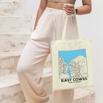 East Cowes - Isle Of Wight City Street Map Tote Bag • £10.99