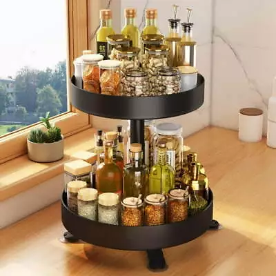 Rotating Spice Rack10-inch Spinning Spice Organizer Kitchen Counter Storage US • $16.20