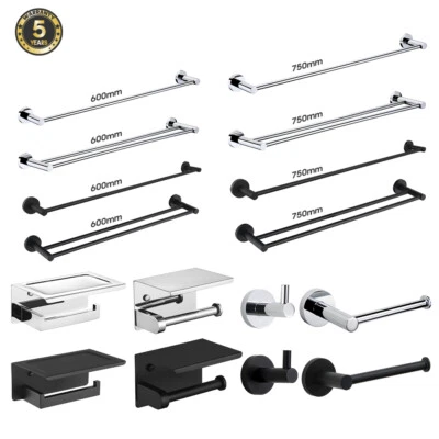 $21.99 • Buy Decaura Towel Rail Racks Toilet Roll Holder Robe Hooks Bathroom Accessories Set