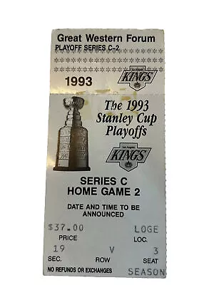 LA Kings - Leafs Stanley Cup Playoffs Ticket Stub Conf. Finals 05/23/93 Gretzky • $50