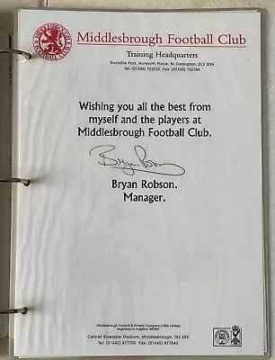 BRYAN ROBSON - HAND SIGNED - A4 Laminated On Official MIDDLESBROUGH Letterhead • £19.99