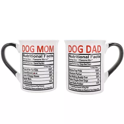 Cottage Creek Dog Mugs Set Of Two 16oz. Ceramic Dog Mom And Dog Dad Coffee Mugs • $24.99