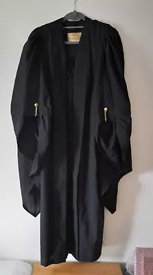 J Wippell & Co Ltd Academic University Graduation Gown Black Robe Unisex M-L • £19.90