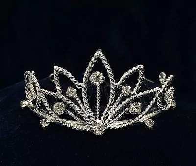 Crystal Rhinestones W/ Silver Plated Mini Tiara.  1.5 Tall • $6