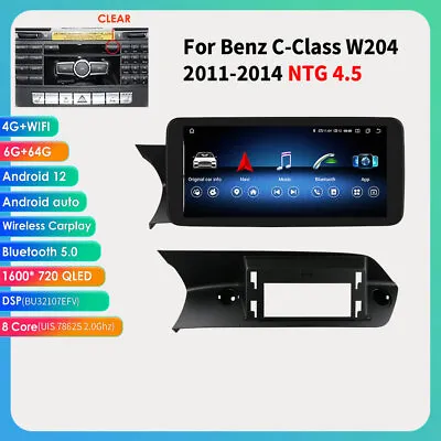 Android Screen Apple CarPlay GPS 10.33  For Mercedes Benz C Class W204 NTG4.5 AM • $270.75