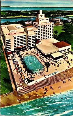 Postcard Miami Beach Florida - The Cadillac Hotel Oceanfront • $2.88