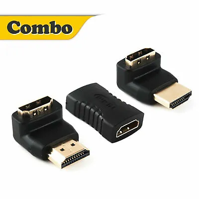 Gold Plated HDMI Male To HDMI Female Right / Left Angle Converter Adapter 1080P • $22.75