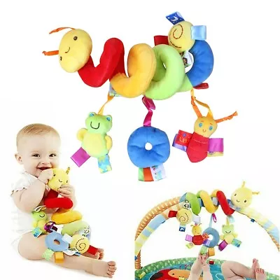 Kid Activity Spiral Stroller Car Seat Travel Lathe Hanging Toys Rattles Toy • £6.49