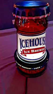 Vintage 1997 Plank Road Brewery Icehouse Beer Rotating Motion Lighted Sign-WORKS • $275