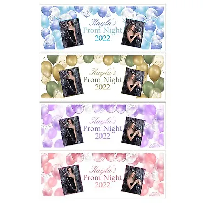 £4.99 • Buy Personalised Prom Night Add Photo High School Leavers Banners Wall Decoration 