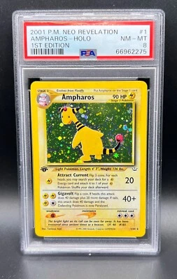 $109.95 • Buy Pokemon PSA 8 NM-MT Ampharos 1/64 Neo Revelation 1st Edition Holofoil 2001 WOTC