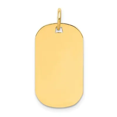 $149.35 • Buy 14k Yellow Gold Engraveable Dog Tag Disc Necklace Pendant Charm Engravable Fine