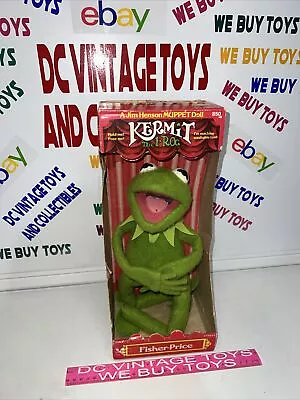 Vintage Muppets Kermit The Frog Fisher Price Toy Doll Plush Box 1977 - Rare! • $175