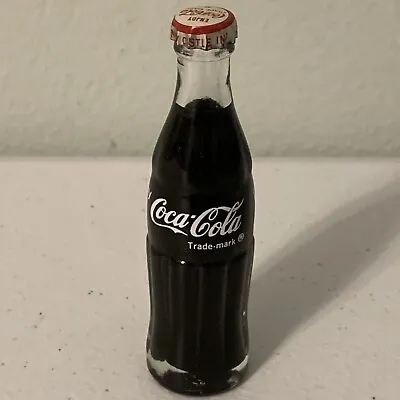 Miniature Small 3  Bottle Coca-Cola Coke Soda Pop Glass Bottle With Metal Cap • $15