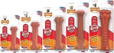 Nylabone Dog Toy Extreme Chew Bacon Flavour For Life Tough Chewers Teeth Clean • £13.99