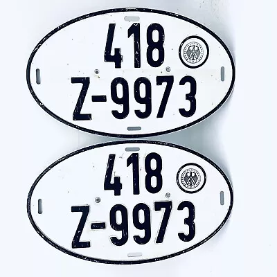 PAIR OF Germany Oval Zoll Export Plates CLASSIC CAR GERMAN OLDTIMER VW BEETLE T1 • $249