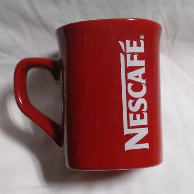 NESCAFE COFFEE Red Mug Cup MALAYSIA Promotional Standard SIDE LOGO 3.5  Tall • $7.99