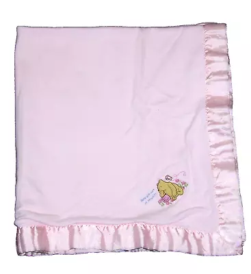 Disney Classic Winnie The Pooh Pink Honeyish Thoughts Satin Trim Baby Blanket • $97.64