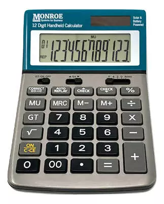 Monroe Handheld 12-Digit Calculator With Check And Correct Functionality • $19.46