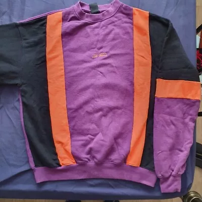 Urban Outfitters Iets Frans Purple Orange Black Retro Colour Block Sweatshirt  • £15