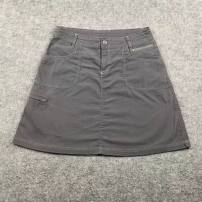 Kuhl Skirt Women 8 Gray A Line Cargo Cotton Blend Hiking Outdoors Camping Ladies • $17.46