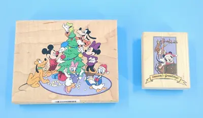 Mickey's Tree Trimming & Mickey's Christmas Sleigh Disney Minnie Mouse Stamps • $10