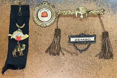 Lot 1900s ZEMBO ZEM ZEM Masonic Shriners Freemason PIN MEDAL Gold Bullion FOB MU • $79.99