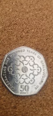 2010 Girl Guides Celebrating 100 Years Of Girlguiding UK 50p  Coin • £1