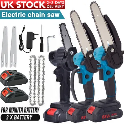 4/6/8in 4000W Mini Cordless Chainsaw Electric One-Hand Saw Wood Cutter +Battery • £18.99