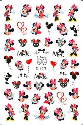 Nail Art Stickers Transfers Self Adhesive Mickey Mouse Minnie Mouse Stickers 127 • $3.10