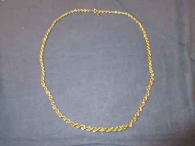 Vintage Rope Chain Necklace By LES BERNARD INC - Gold Tone Graduated - 30 In • $10