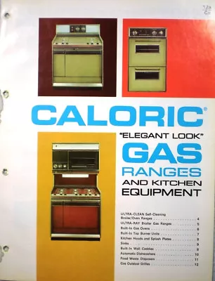 Vtg CALORIC Appliances Catalog RETRO Kitchen Range Ovens Broiler 1970 • $49.95