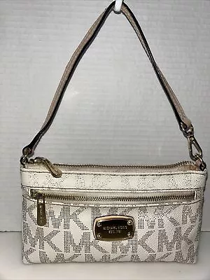 MICHAEL KORS Logo Wristlet Hand Bag Purse Color Cream • $23