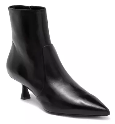 Stuart Weitzman Melena 50 Bootie Women's Leather Zip Ankle Boots Black Size 10 • $189.99