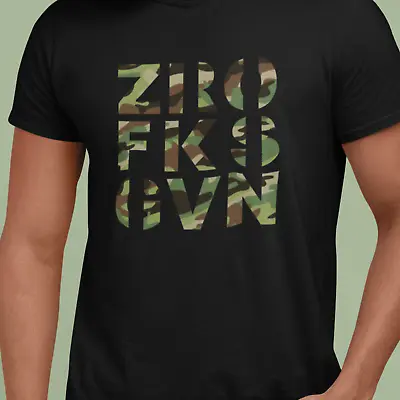 Zero F*cks Given T-Shirt - Armed Forces Military Camouflage Quote Gift Present • £8.99