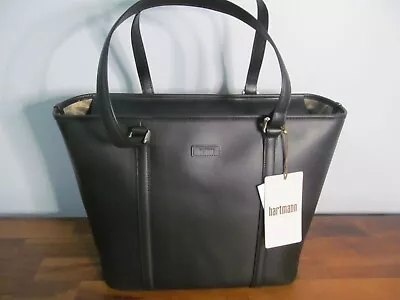 Hartmann Travel Valise Black Saddle Whole Grain Leather Shoulder Carry NWT • $229