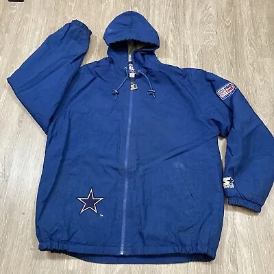 Vintage Cowboys Jacket M 90s 00s Dallas NFL Game-day America's Team Starter Coat • $49.98