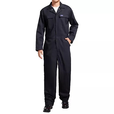 HISEA Men Coverall Long Sleeve Workwear Jumpsuit Mechanic Safety Overalls Pocket • $43.79