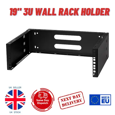 3U 19  330mm Wall Mount Network Rack Holder Black Patch Panel Switch PDU LAN • £26.95